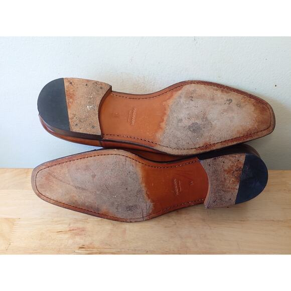 Magnanni Captoe Oxford Dress Shoes Cognac Brown Men’s Size 14M Made In Spain main image 8